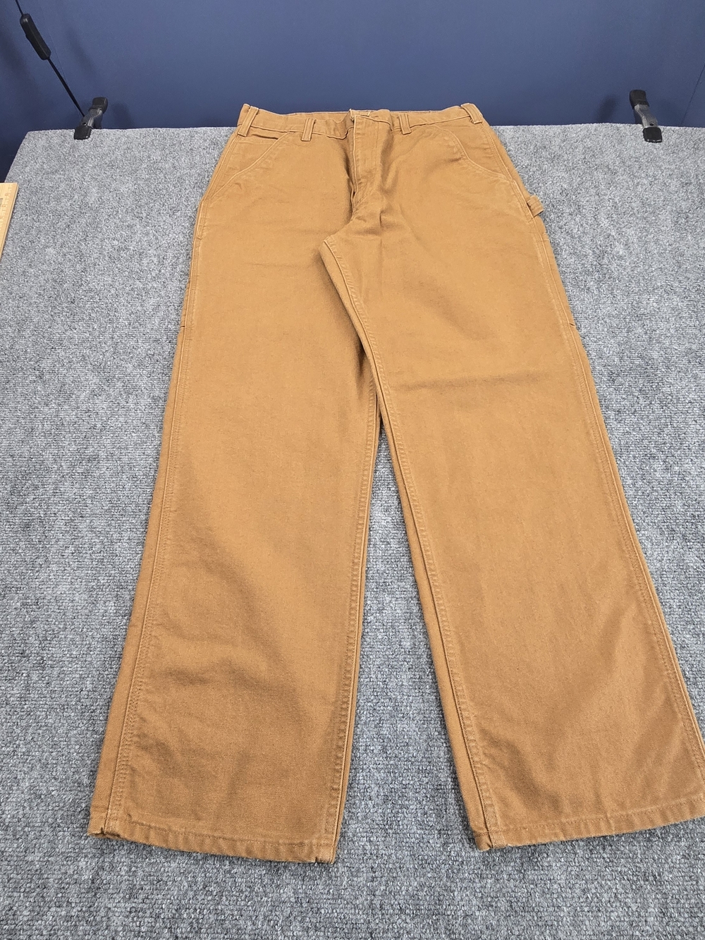 Carhartt Mens 34x32 Brown Work Pants Straight Leg Utility Carpenter Canvas Duck